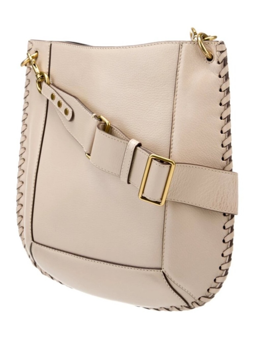 isabel marant oskan bag Leather Crossbody Saddle Bag in Beige - Picture 2 of 15